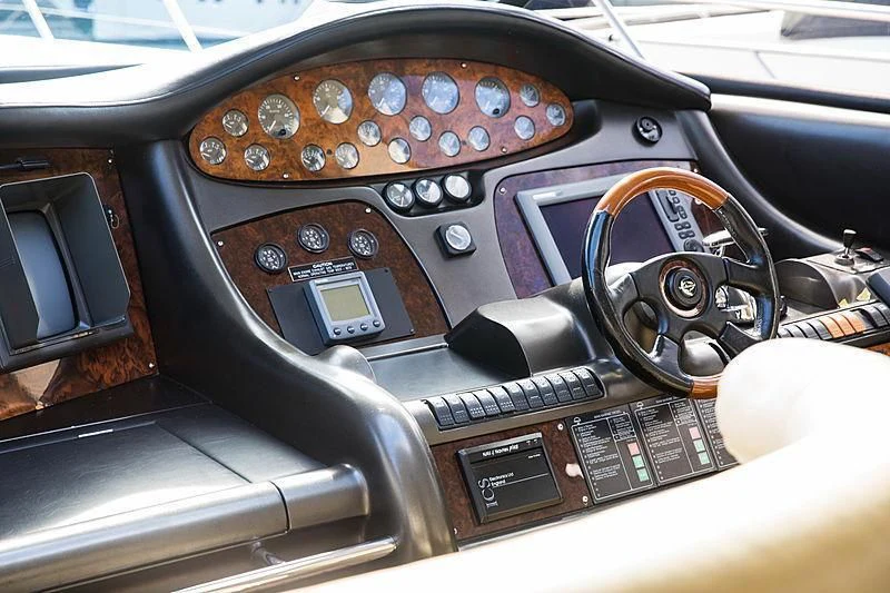 the interior of a car aboard OSCAR Yacht for Sale