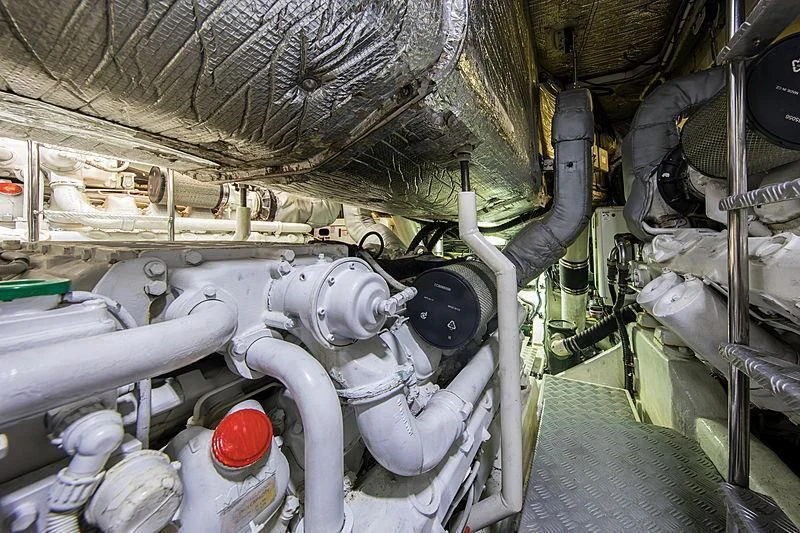 a car with pipes aboard OSCAR Yacht for Sale
