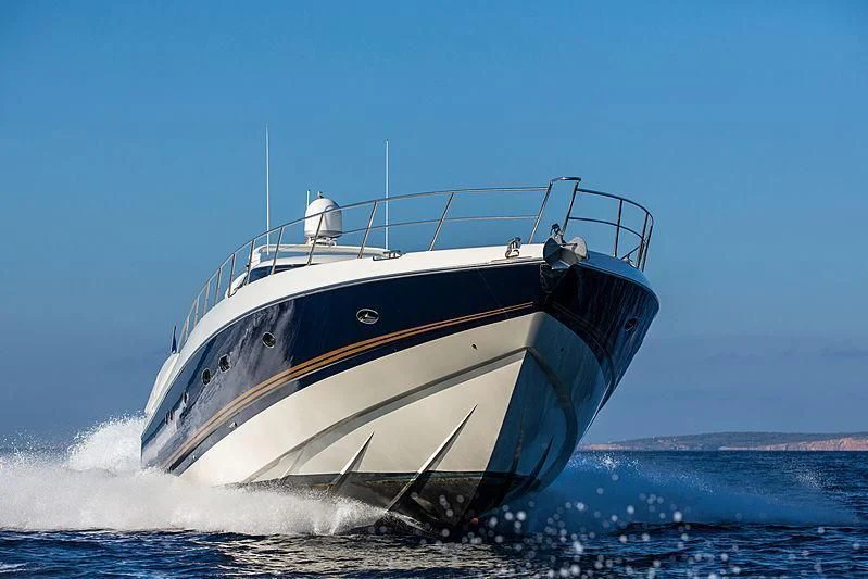 a boat splashing in the water aboard OSCAR Yacht for Sale