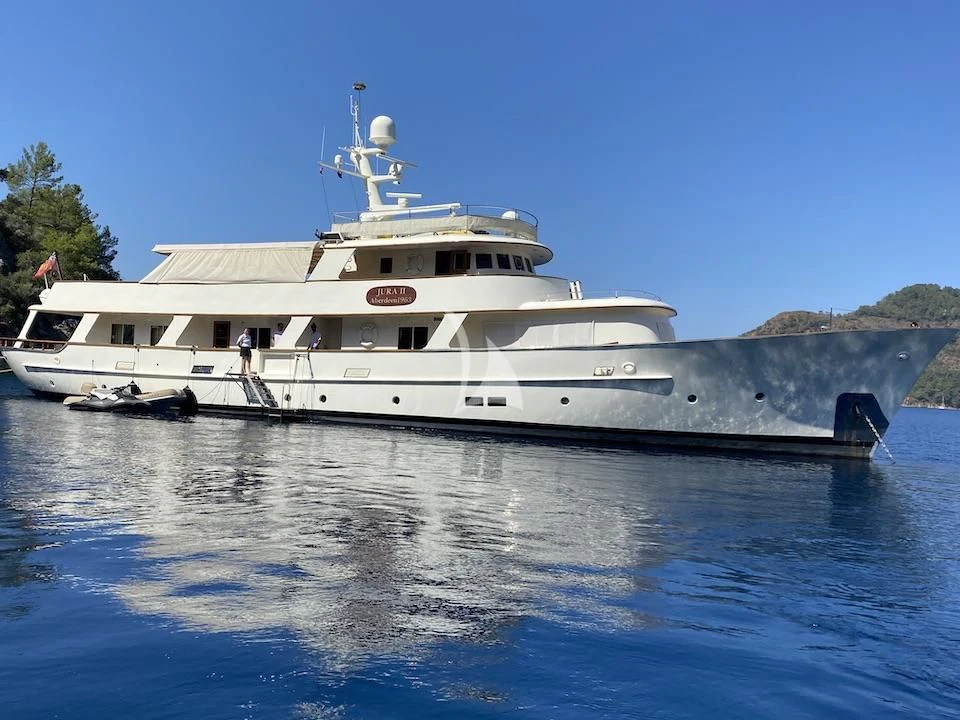 a boat on the water aboard JURA II Yacht for Sale