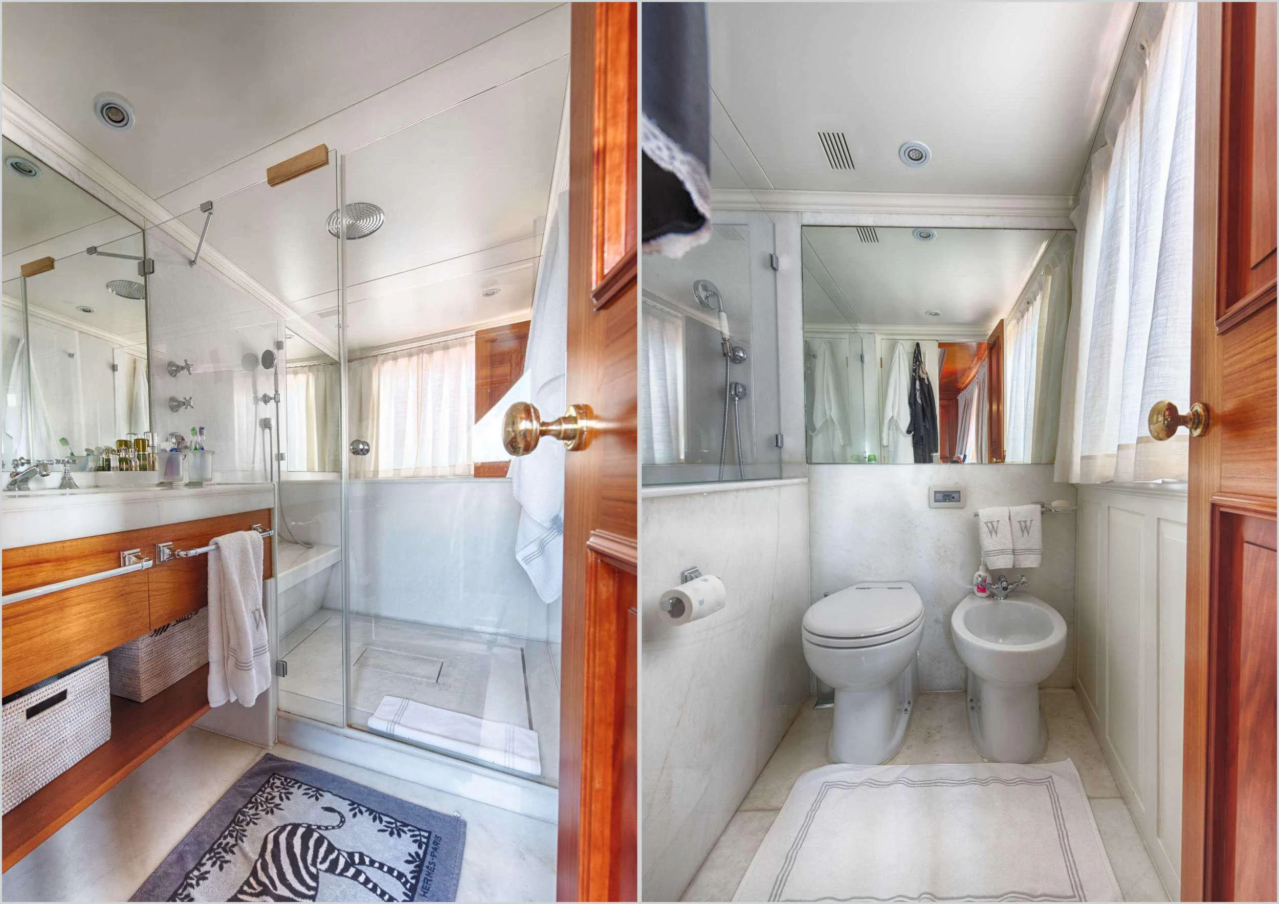 a bathroom with a toilet and a sink aboard JURA II Yacht for Sale