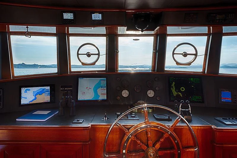a control panel of a train aboard JURA II Yacht for Sale