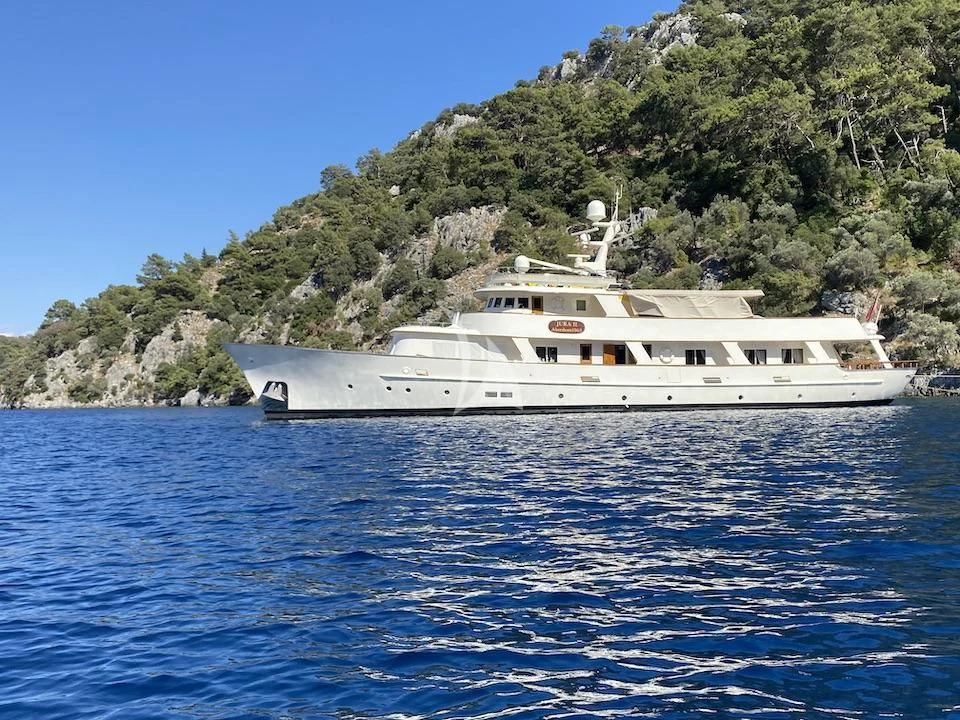 a boat on the water aboard JURA II Yacht for Sale