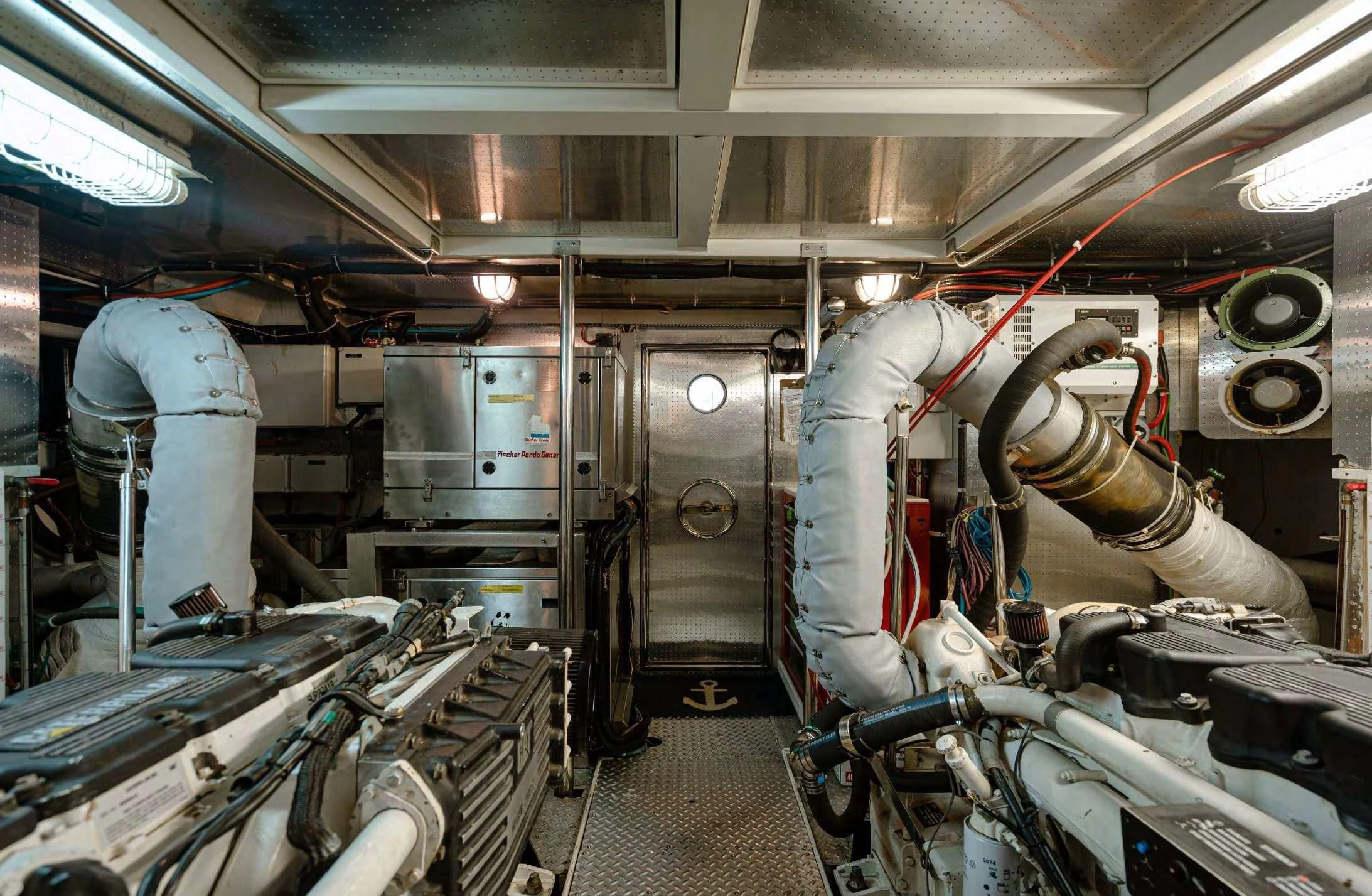 a large factory with large machines aboard HAPPINESS II Yacht for Sale