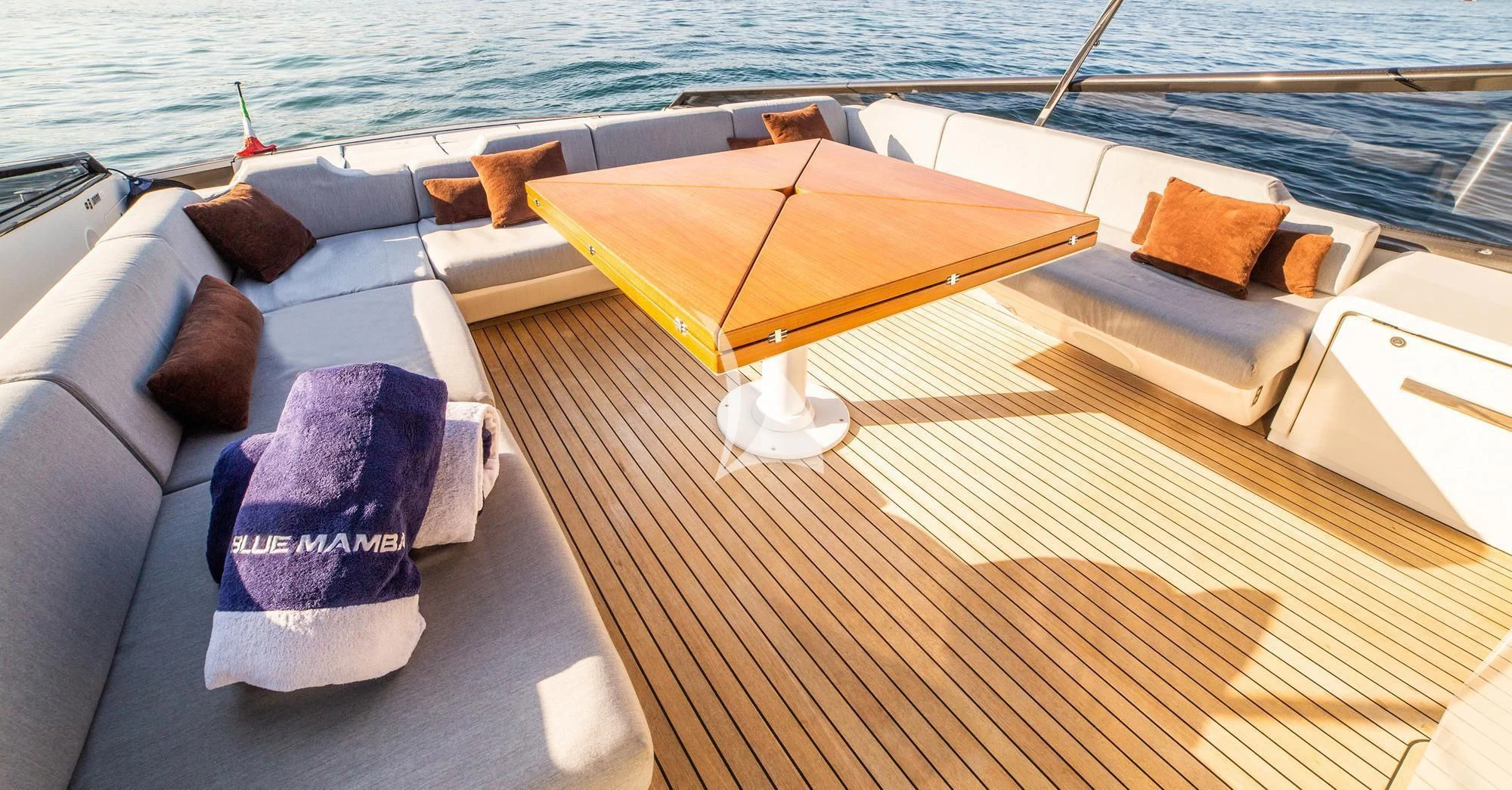 a boat on the water aboard BLUE MAMBA Yacht for Sale