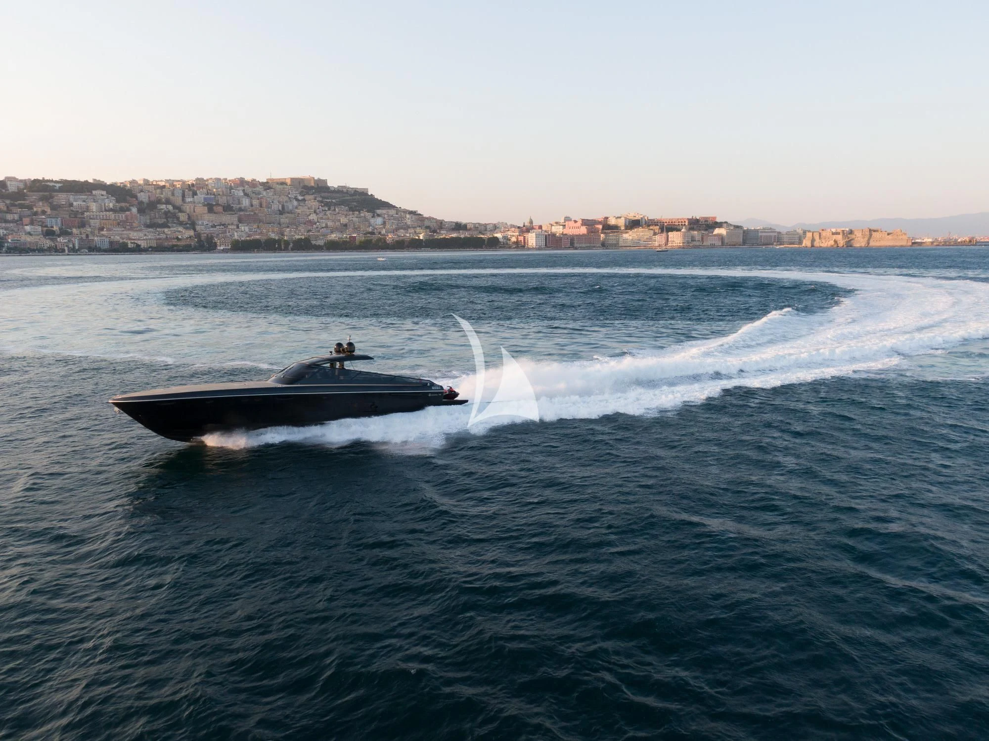a boat on the water aboard BLUE MAMBA Yacht for Sale