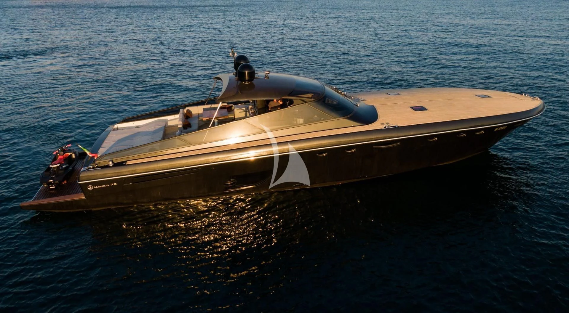a boat in the water aboard BLUE MAMBA Yacht for Sale