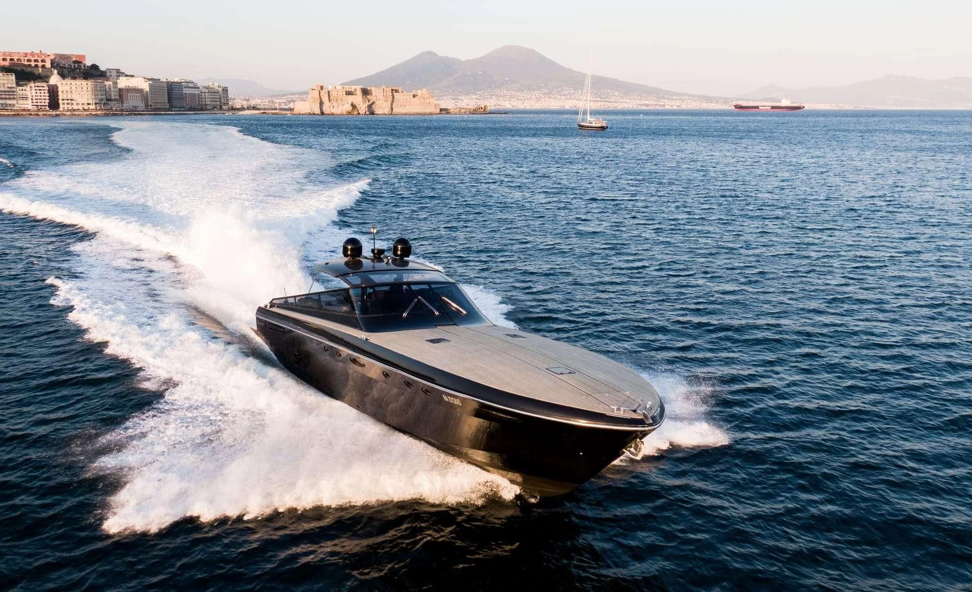 a boat on the water aboard BLUE MAMBA Yacht for Sale