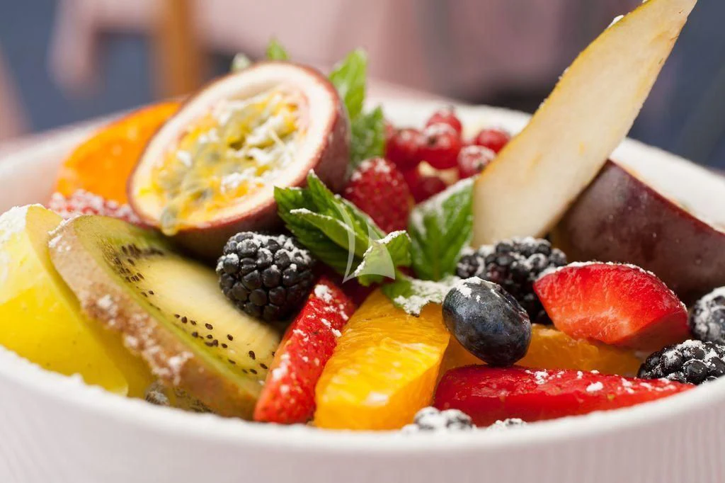 a plate of food aboard BLUE MAMBA Yacht for Sale