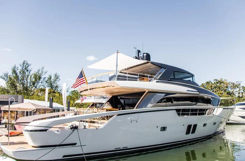 a boat docked at a pier aboard INFINITY Yacht for Sale