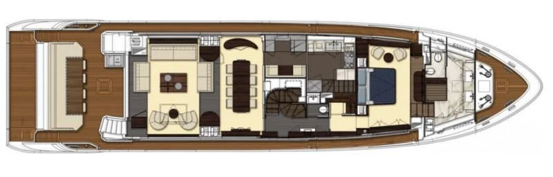 a computer generated image of a building aboard SILVIA Yacht for Sale