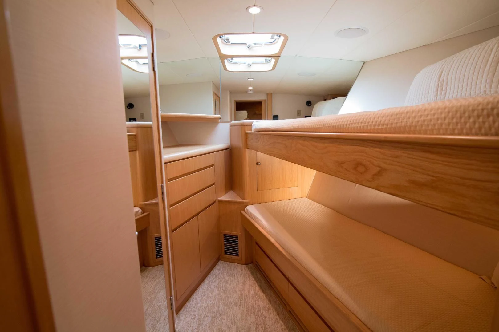 a room with bunk beds aboard MALDAU Yacht for Sale