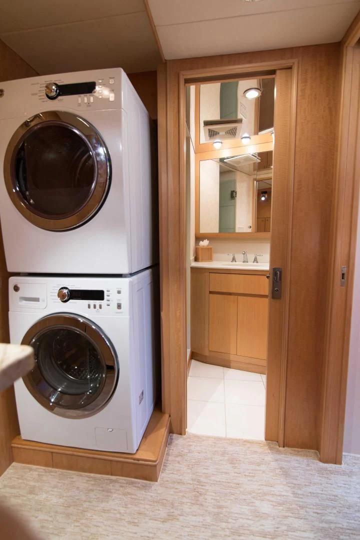 a washer and dryer in a room aboard MALDAU Yacht for Sale