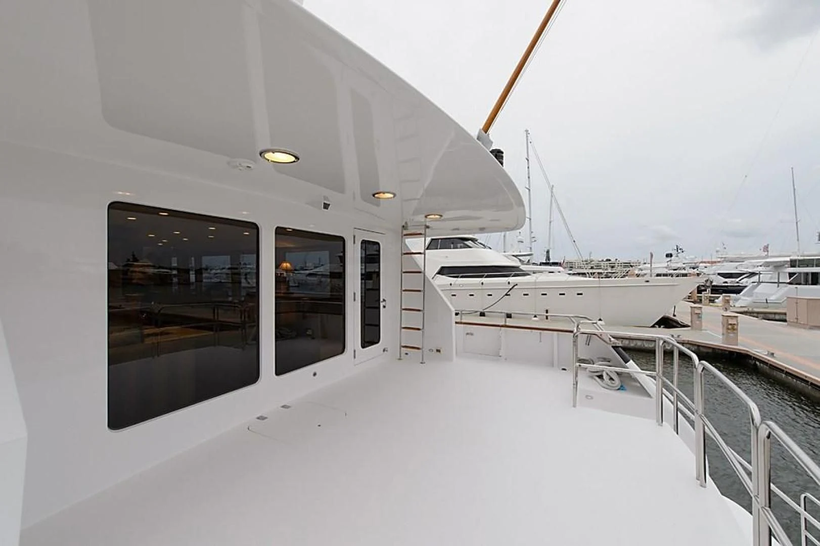 a boat on a snowy dock aboard MALDAU Yacht for Sale
