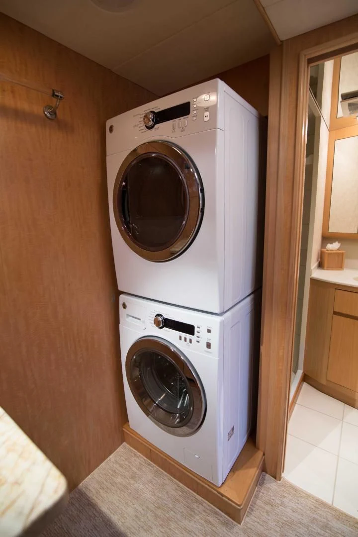 a washer and dryer in a room aboard MALDAU Yacht for Sale