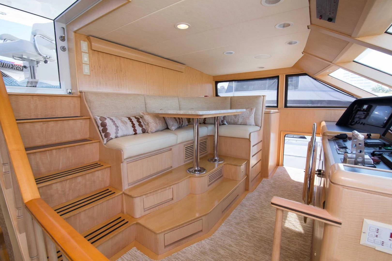 a room with a couch and a desk aboard MALDAU Yacht for Sale