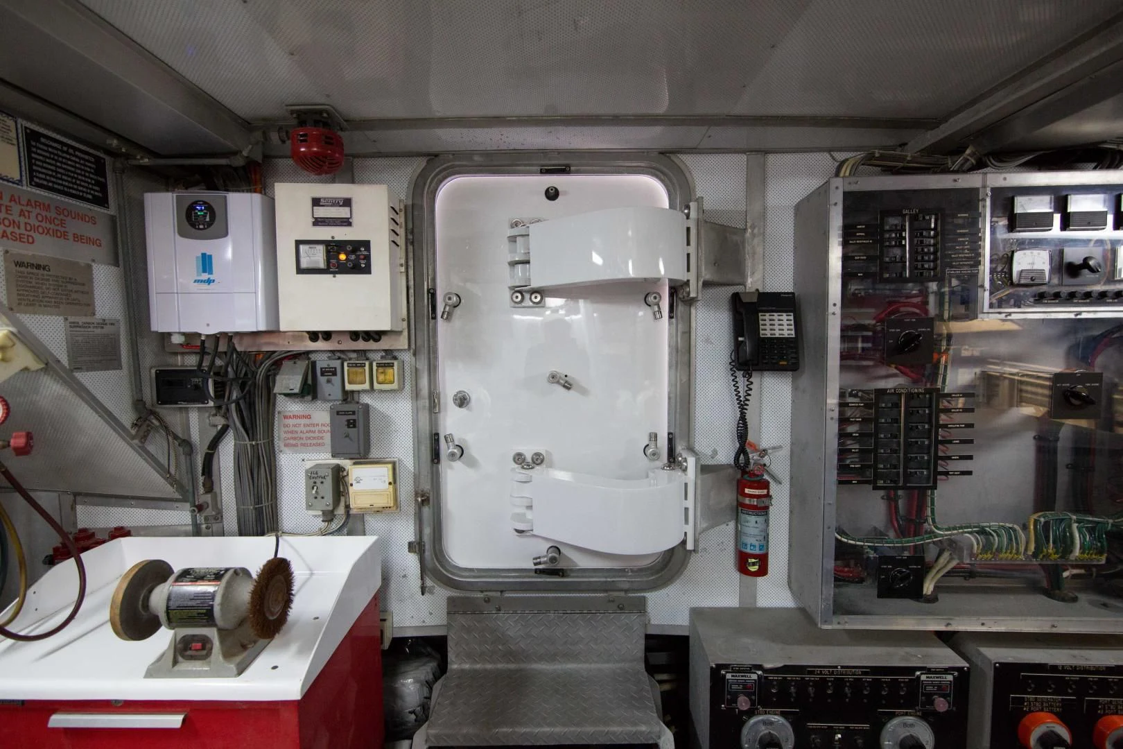 a machine inside a building aboard MALDAU Yacht for Sale