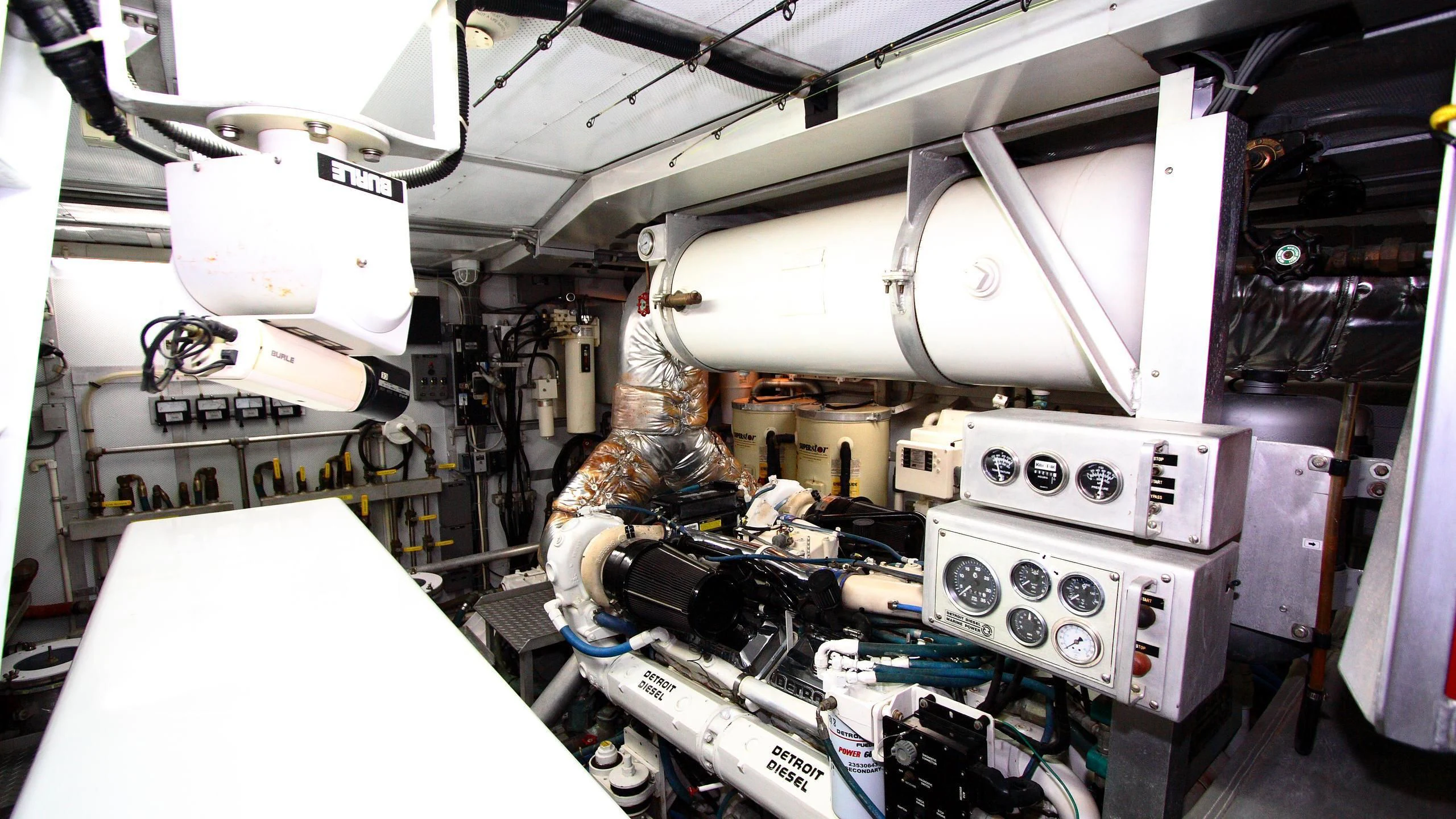 a room with machinery aboard MALDAU Yacht for Sale
