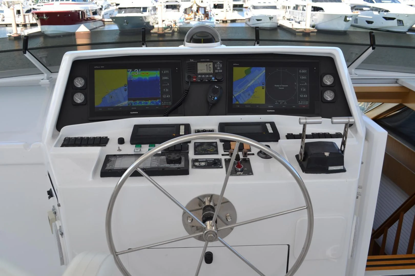 a control panel of a car aboard MALDAU Yacht for Sale