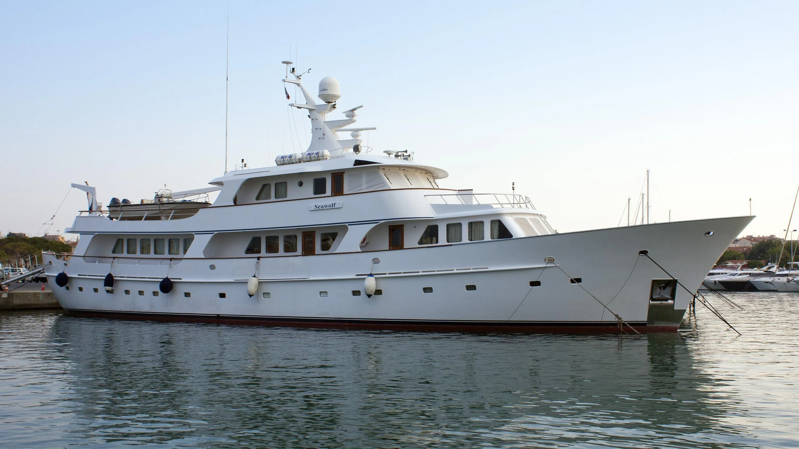 a large white boat aboard SIDARTA Yacht for Sale