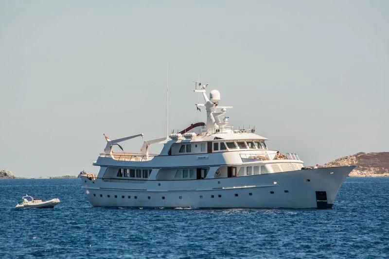 a white boat in the water aboard SIDARTA Yacht for Sale