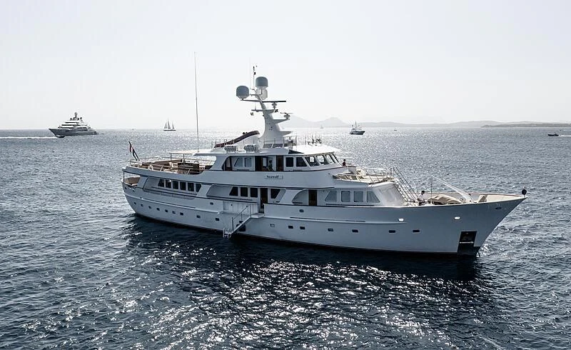 a boat in the water aboard SIDARTA Yacht for Sale