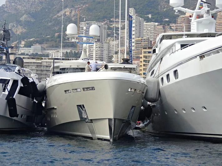 a group of boats are parked in the water aboard ENDEAVOUR 2 Yacht for Sale