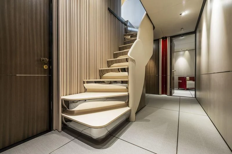 a toilet in a bathroom aboard ENDEAVOUR 2 Yacht for Sale