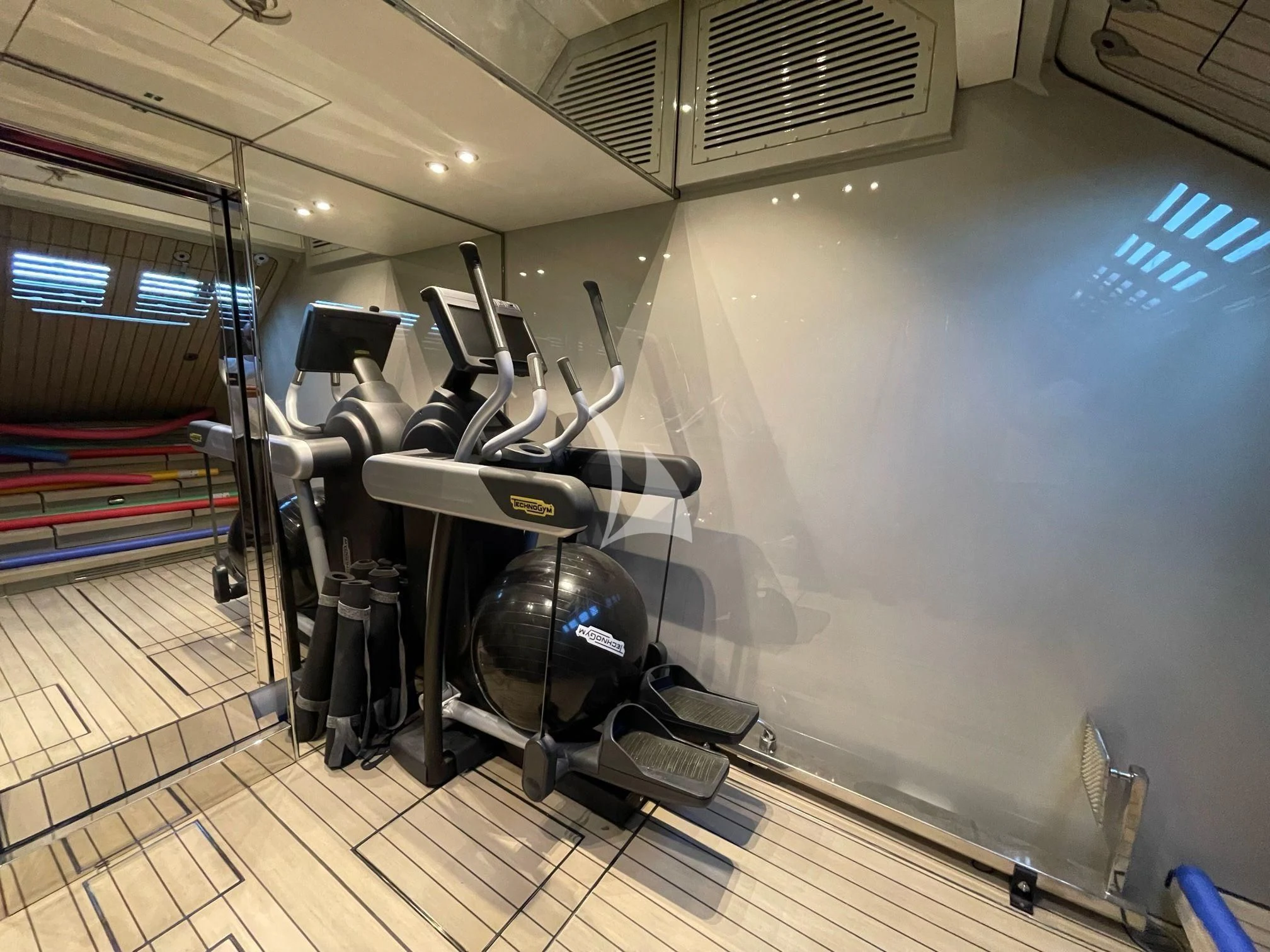 a machine in a room aboard ENDEAVOUR 2 Yacht for Sale