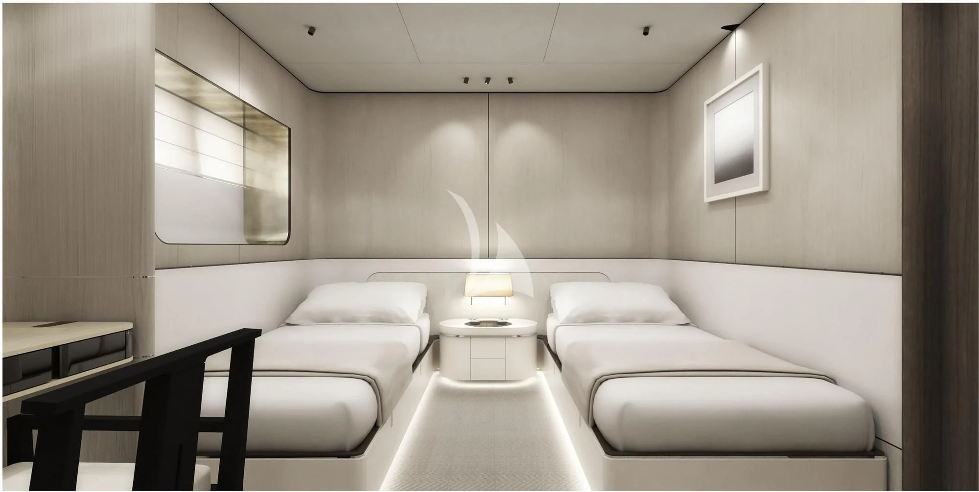 a room with white couches aboard ENDEAVOUR 2 Yacht for Sale
