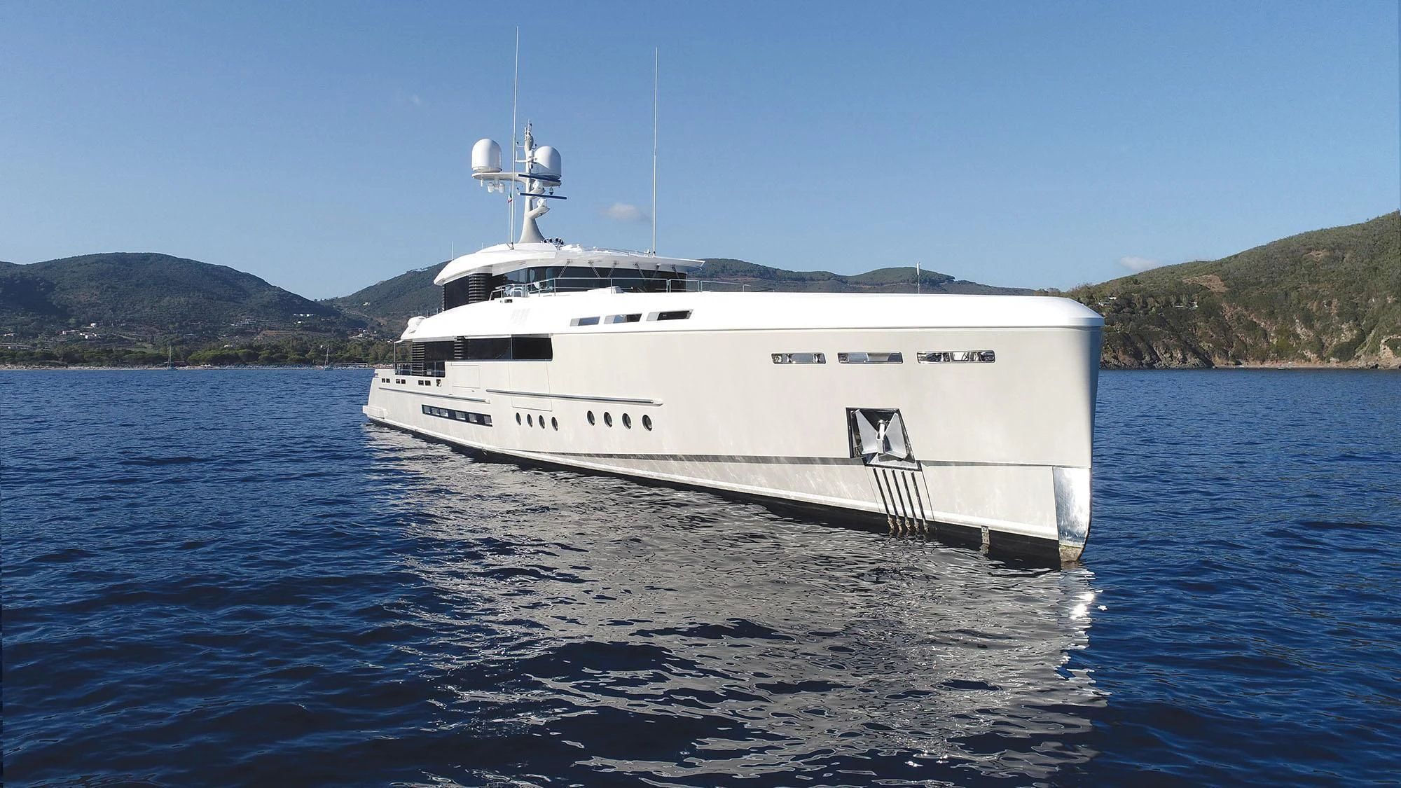 a white boat in the water aboard ENDEAVOUR 2 Yacht for Sale