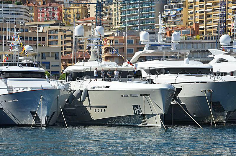 several boats in a harbor aboard ENDEAVOUR 2 Yacht for Sale