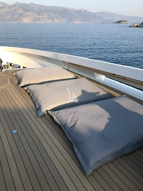 a bed on a deck aboard ENDEAVOUR 2 Yacht for Sale