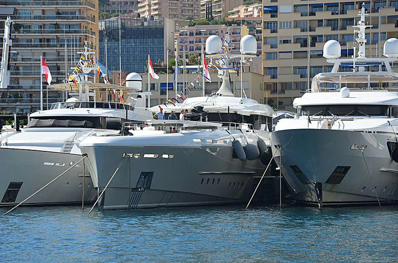 several boats in a harbor aboard ENDEAVOUR 2 Yacht for Sale