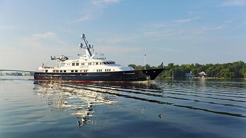 a large boat on the water aboard ENDEAVOUR 2 Yacht for Sale