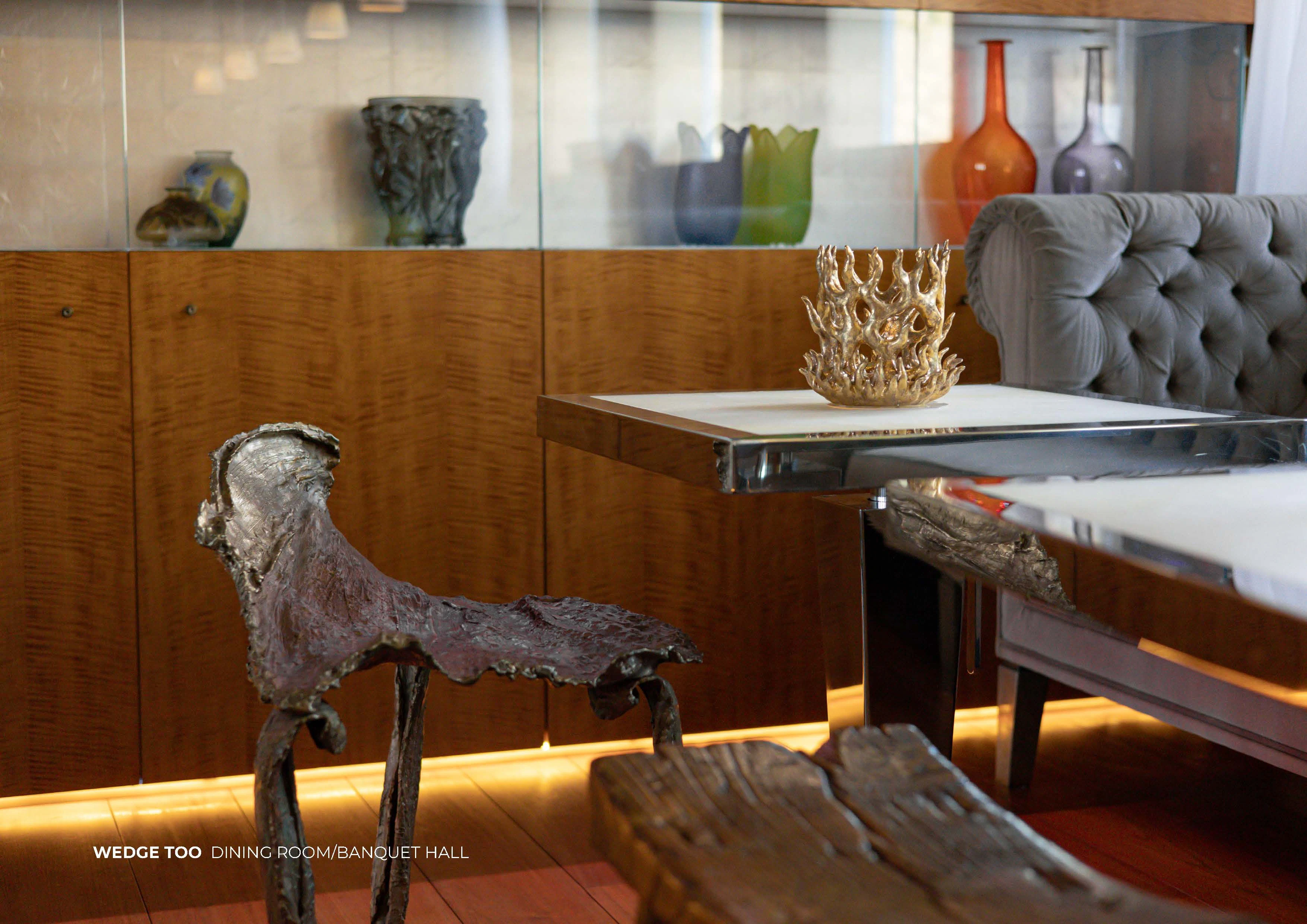 a statue of a bird aboard WEDGE TOO Yacht for Sale