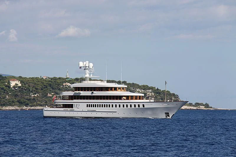 a large boat in the water aboard WEDGE TOO Yacht for Sale