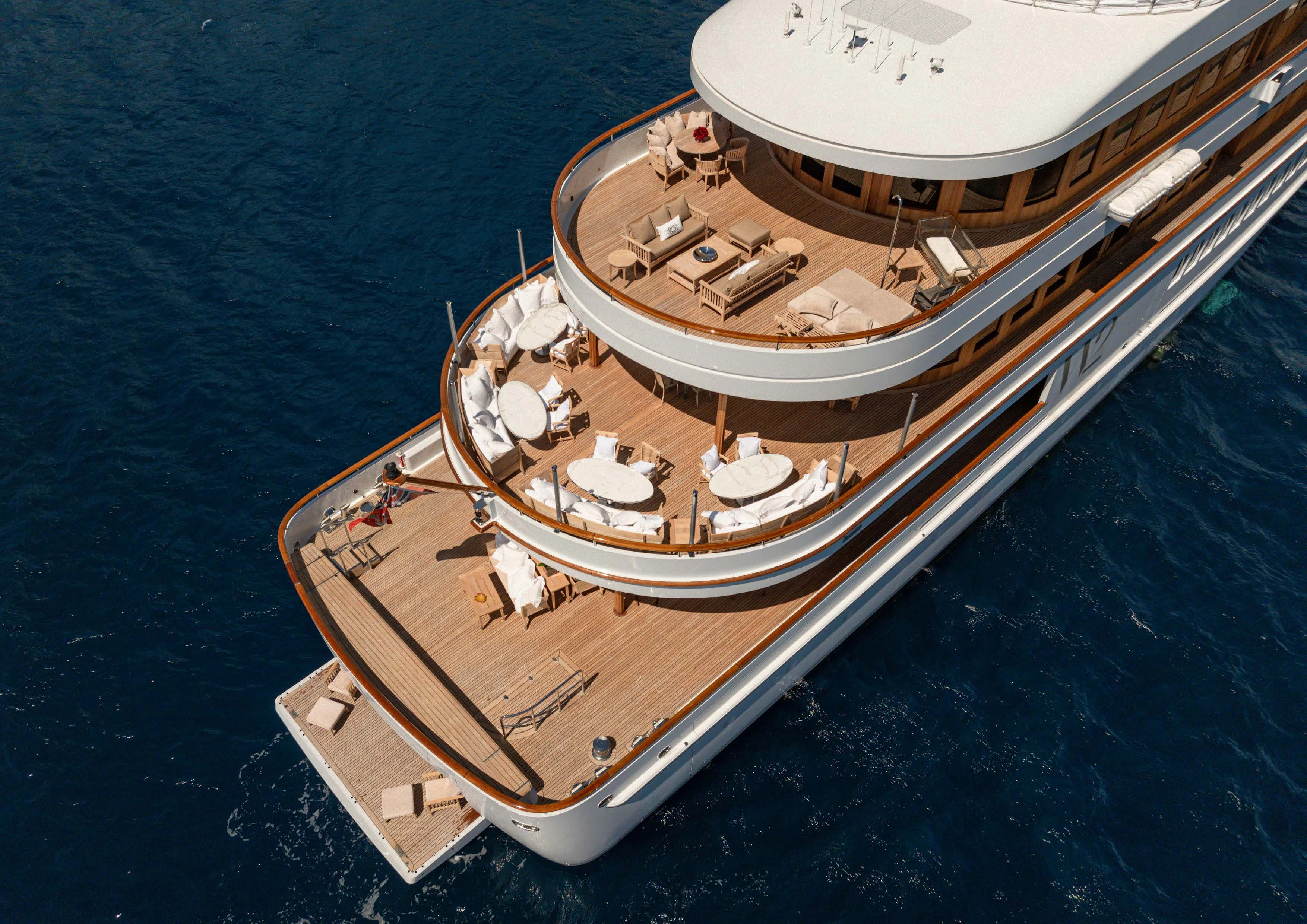 a high angle view of a ship aboard WEDGE TOO Yacht for Sale