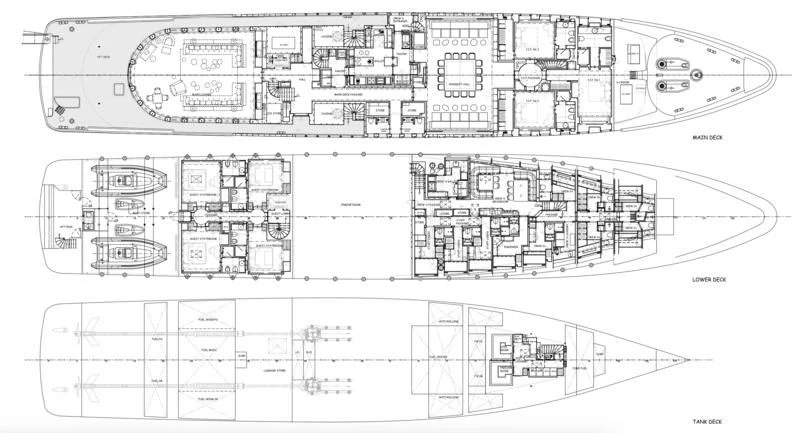 diagram, engineering drawing aboard WEDGE TOO Yacht for Sale