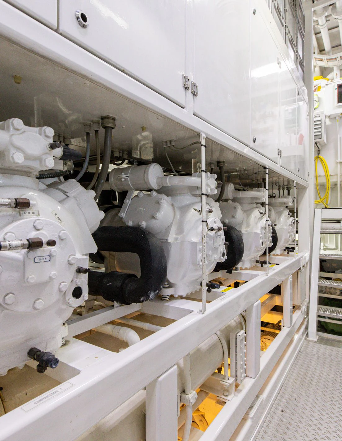 a machine with a large piece of equipment in it aboard WEDGE TOO Yacht for Sale