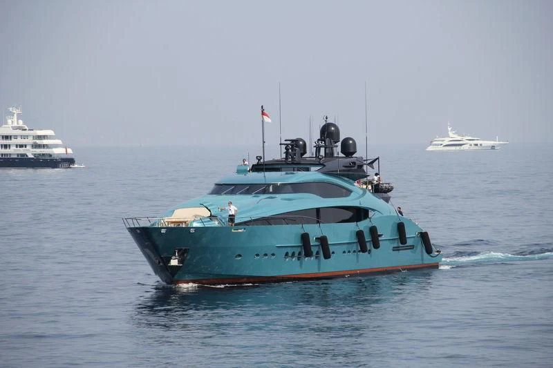 a boat in the water aboard FIVE Yacht for Sale