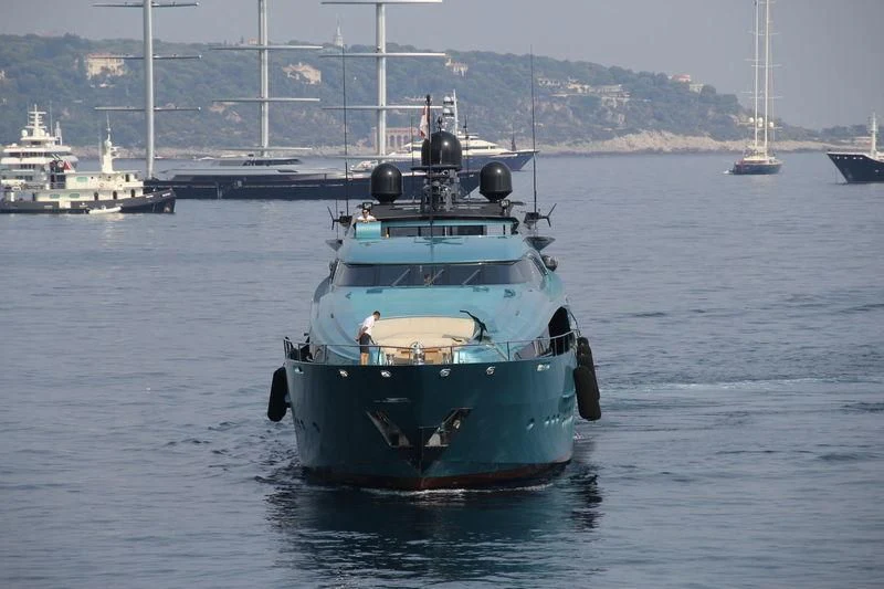 a boat in the water aboard FIVE Yacht for Sale