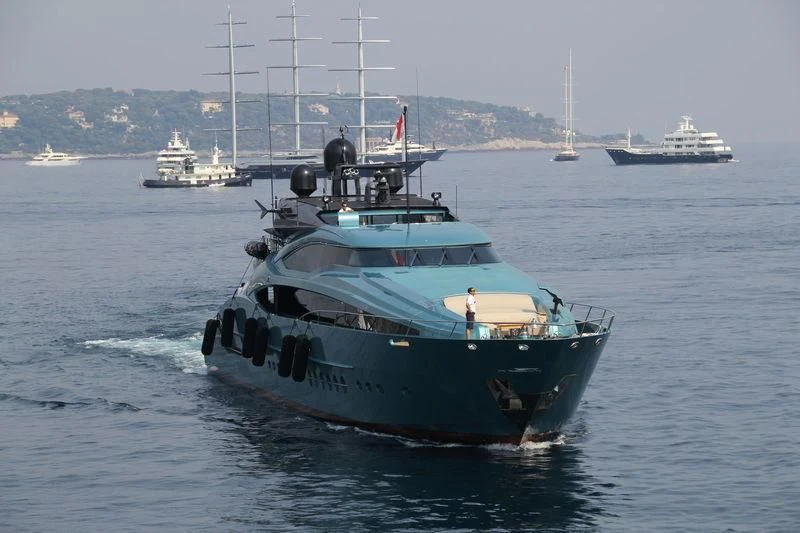a boat in the water aboard FIVE Yacht for Sale
