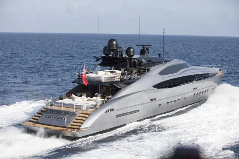 a large white yacht aboard FIVE Yacht for Sale