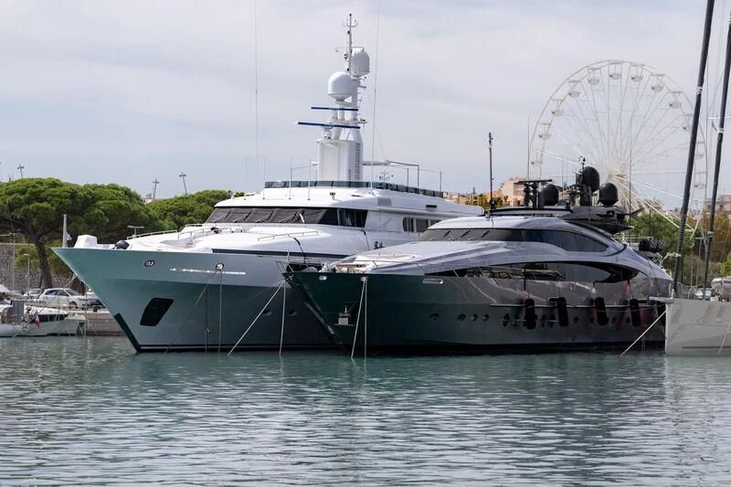 a boat in the water aboard FIVE Yacht for Sale