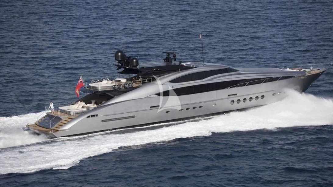 a white yacht in the water aboard FIVE Yacht for Sale