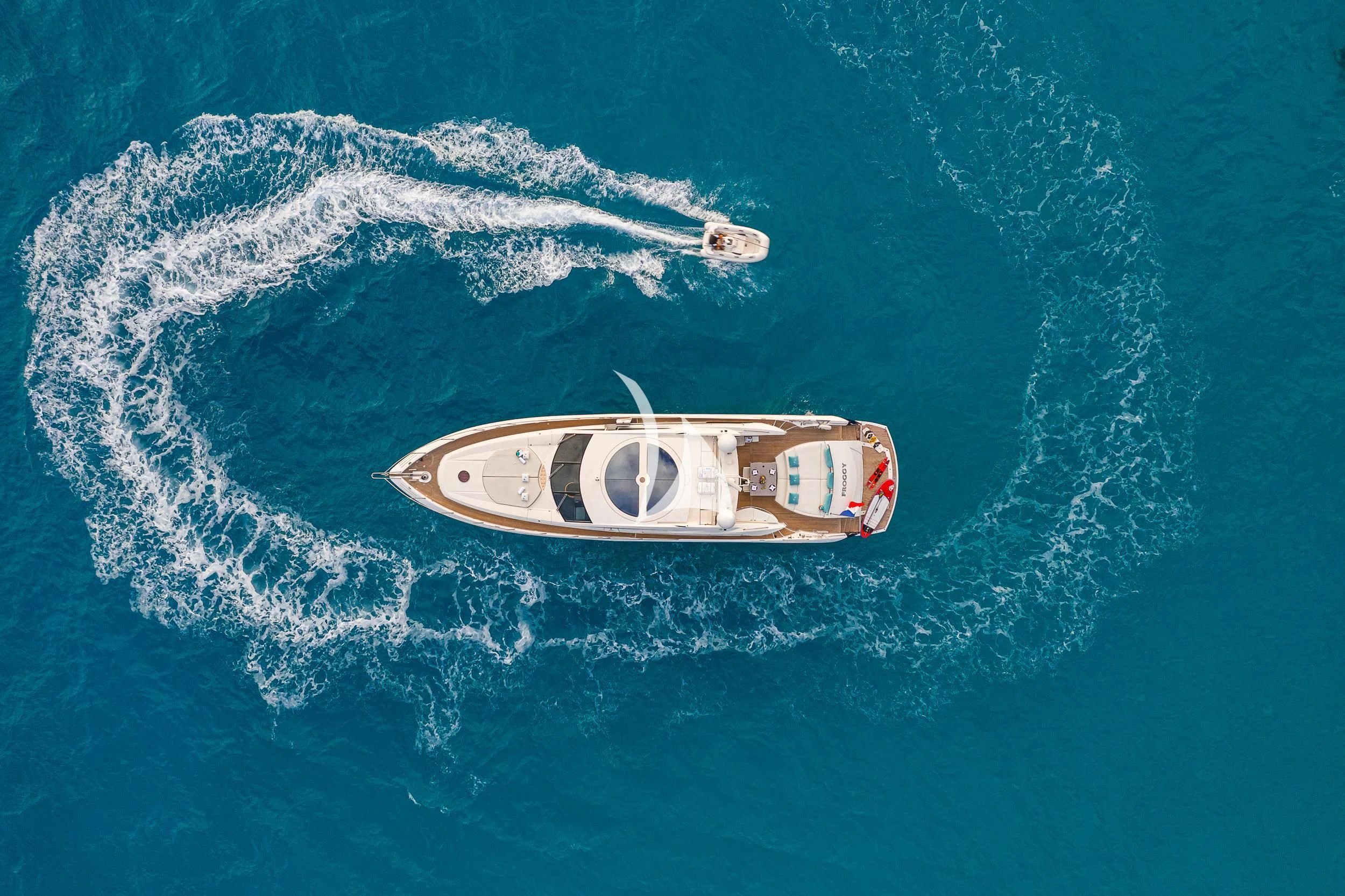 a boat in the water aboard FROGGY Yacht for Sale