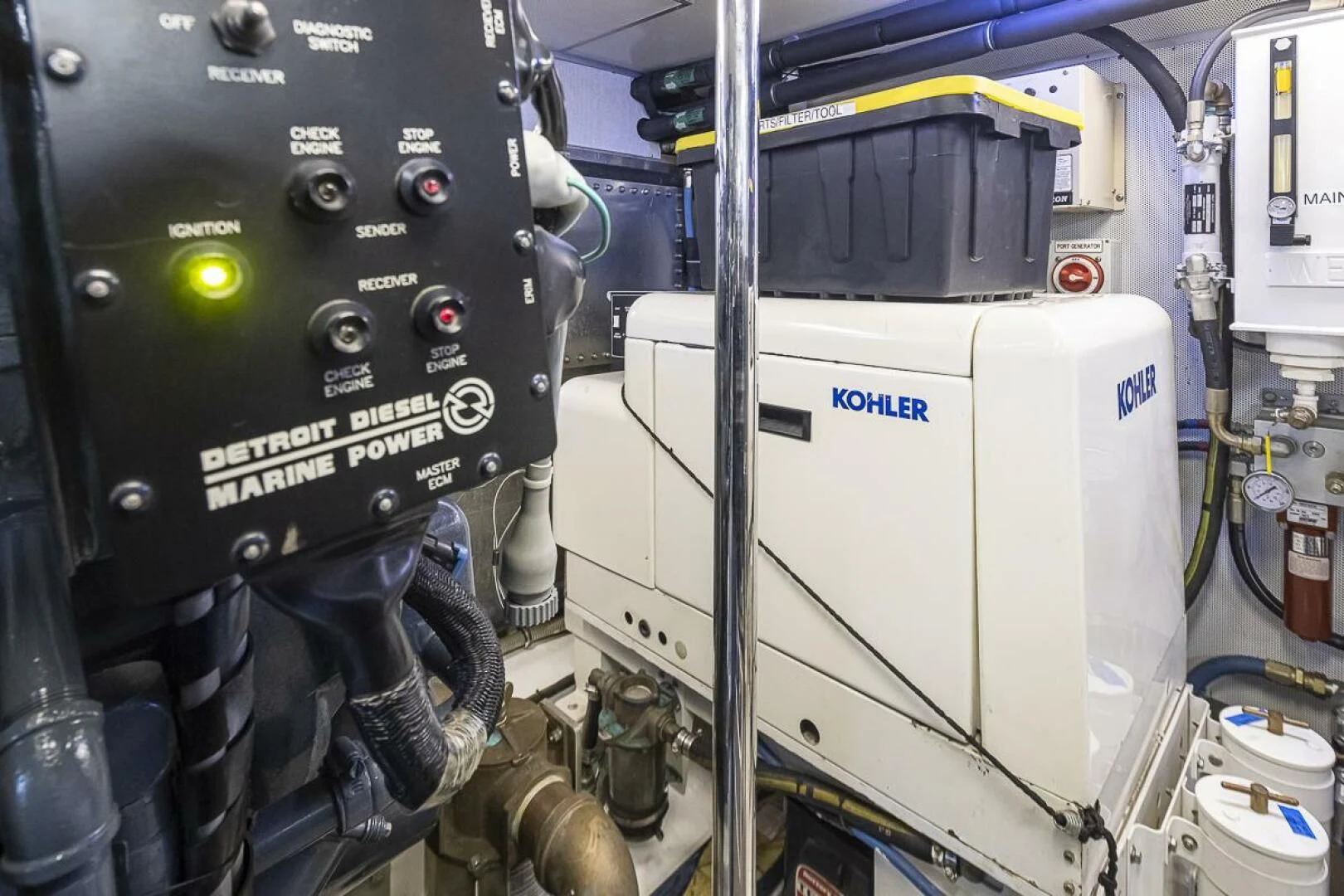 a machine with a large piece of equipment in it aboard SEA SPUR Yacht for Sale