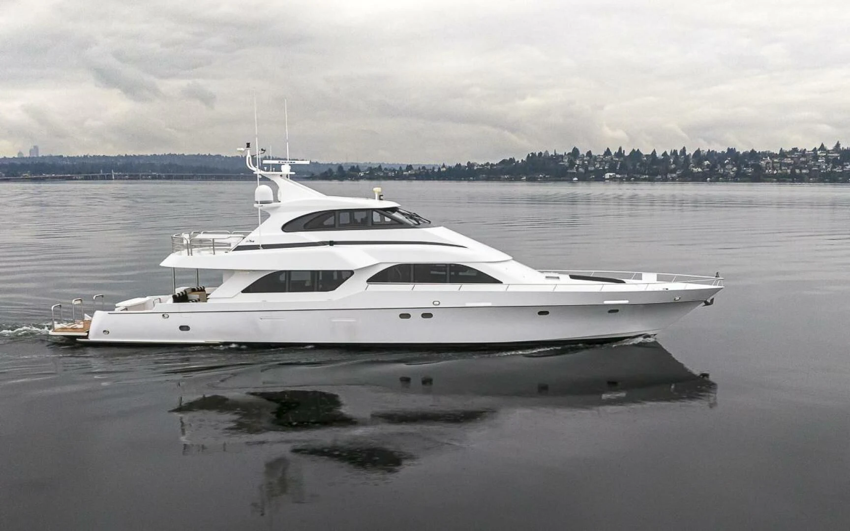 a white yacht in the water aboard SEA SPUR Yacht for Sale