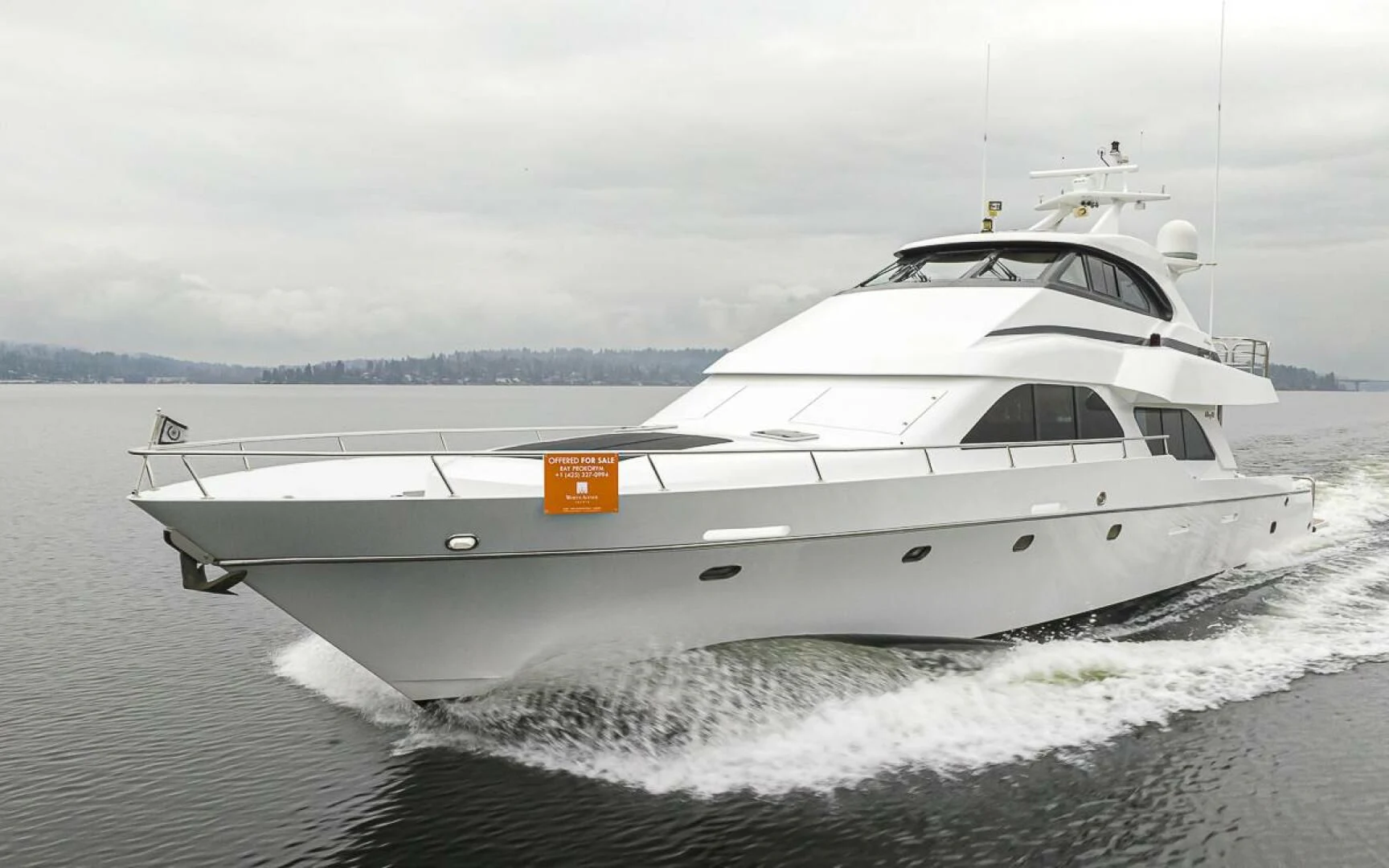 a white yacht on the water aboard SEA SPUR Yacht for Sale